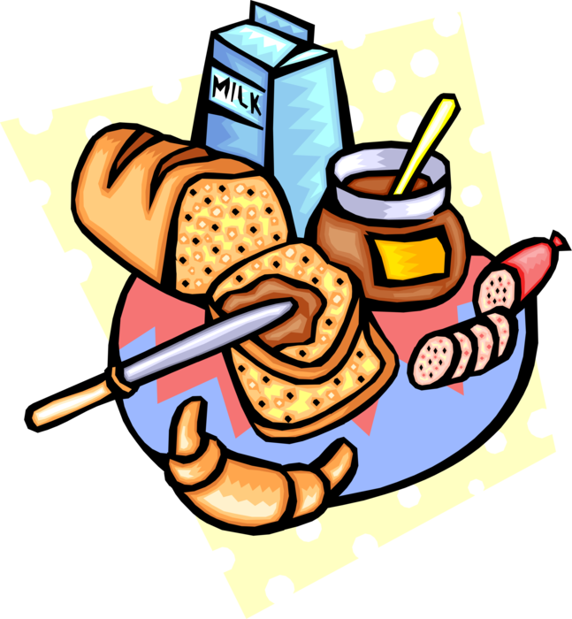 Vector Illustration Of Fresh Baked Loaf Of Bread With - France Facts For Kids (647x700)
