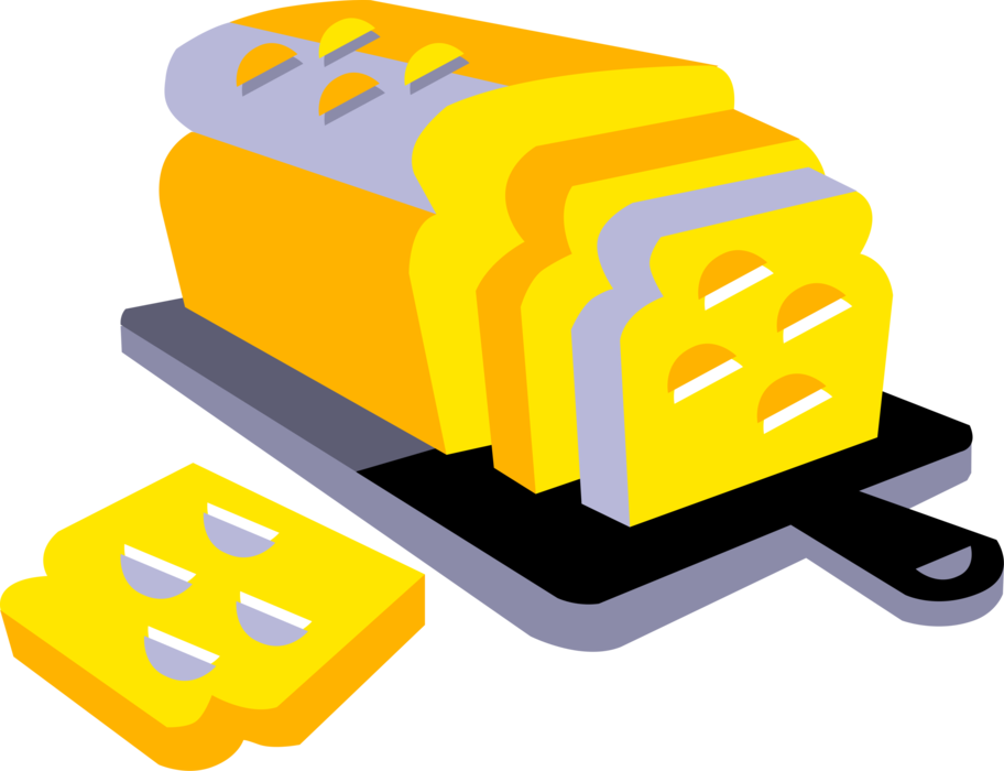 Vector Illustration Of Baked Bakery Bread Loaf On Cutting - Vector Illustration Of Baked Bakery Bread Loaf On Cutting (912x700)