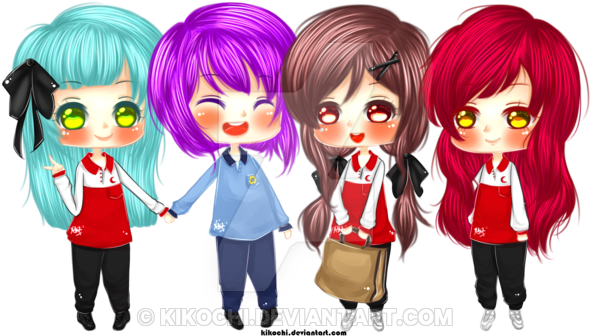 Chibi [ No Bg - 4 Best Friends Cartoon (600x340)