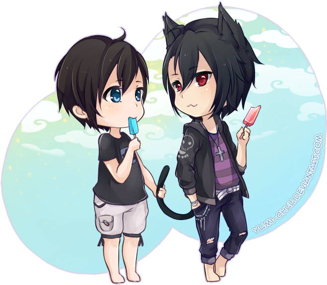I Enjoyed Drawing Two Cute Guys In Chibi Style 2 Haha - 2 Cute Boys Anime (670x592)