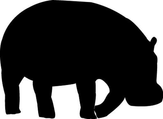 Wall Color - Silueta Hipopotamo Png (520x378)