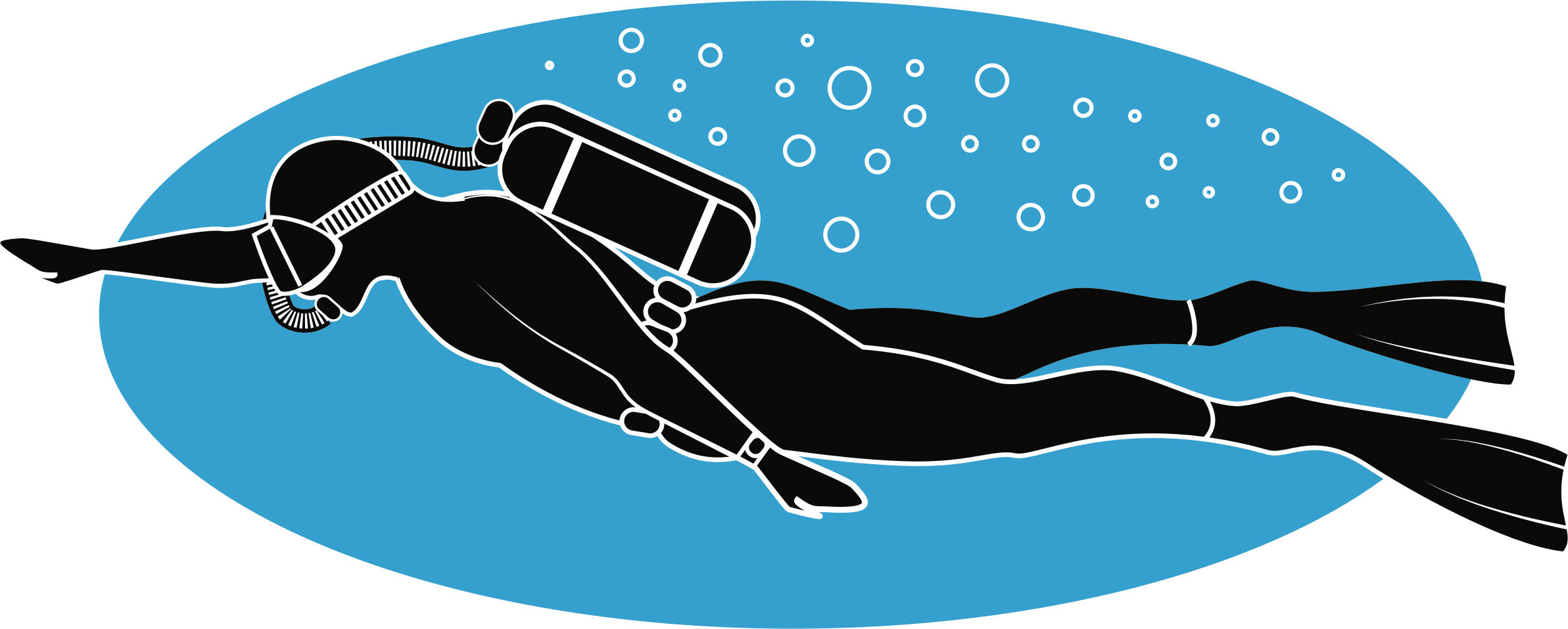 Big Image - Scuba Diving Clip Art (2385x958)