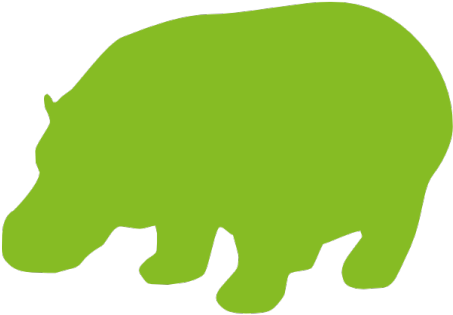 Funny Green Hippo - Hippo Silhouette (512x512)