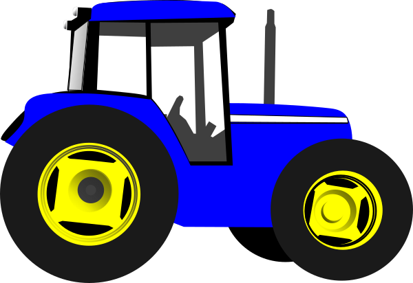 Blue Tractor Clipart (600x412)