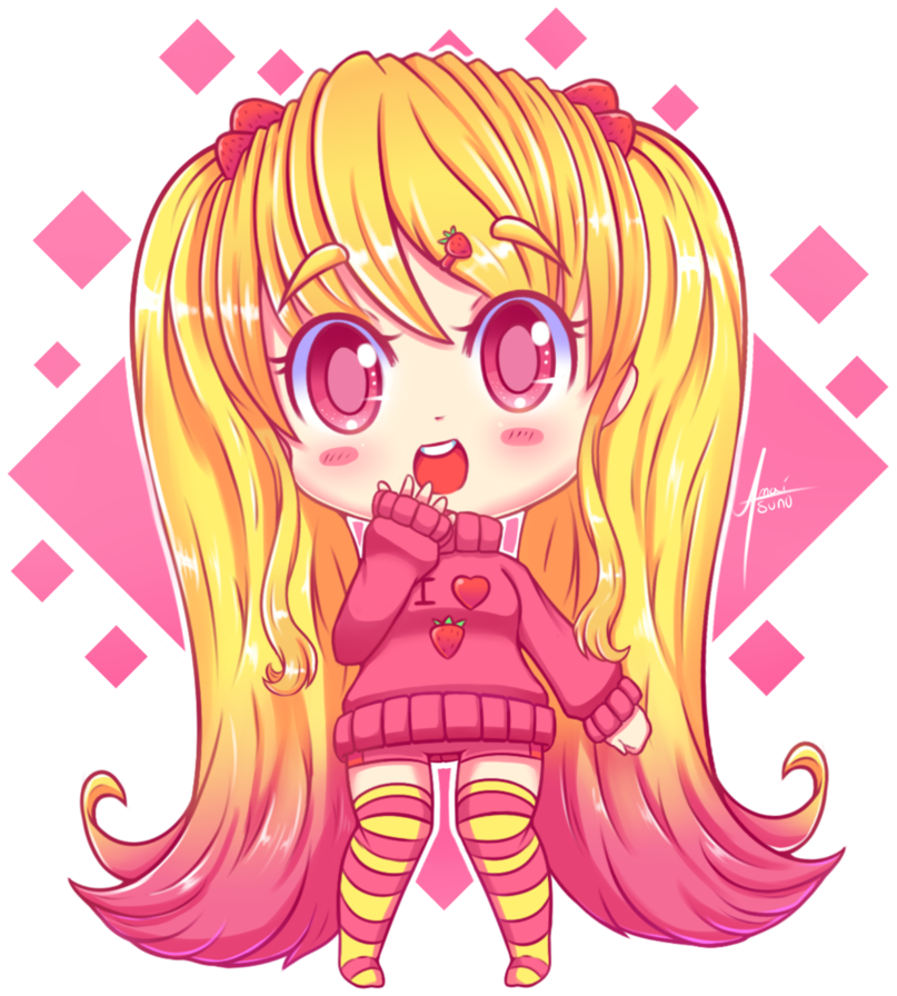Lola By Amaitsuno - Anime Girl With Blonde Hair Chibi (816x979)