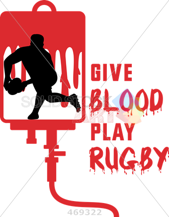 Stock Illustration Of Old Fashioned Cartoon Rendering - Rugby Player Pass Mug (340x436)