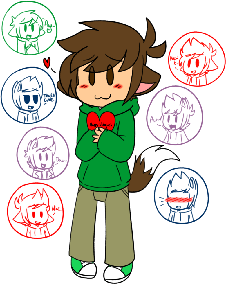 [gijinka Mini Eddsworld] Valentine's Day 2017 By Xxjerra-chanxx - Cartoon (802x995)