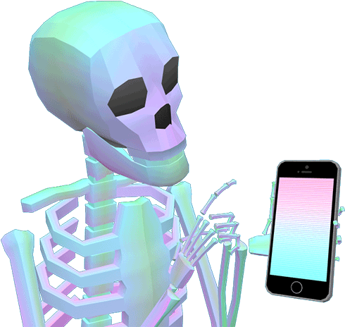 Valentines Day Iphone Sticker By Jjjjjohn - Skeleton Gif Transparent (540x540)