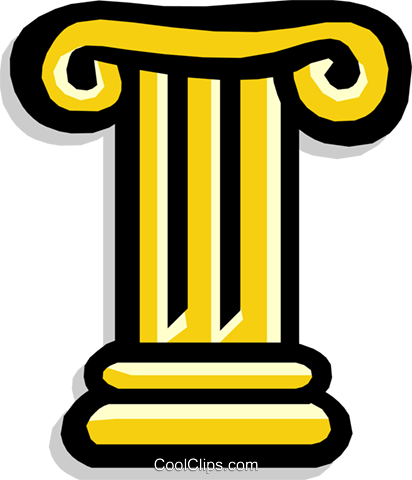 Ionic Column Greek Royalty Free Vector Clip Art Illustration - Coluna Grega Png (412x480)