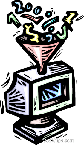 Data Passing Through A Funnel Royalty Free Vector Clip - Database (281x480)