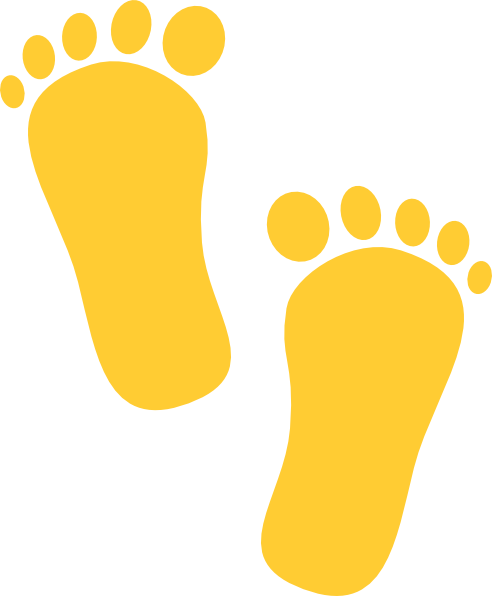 Footprints Clipart Yellow - First Mother's Day New Mom Gift Baby Footprints 18k (492x596)