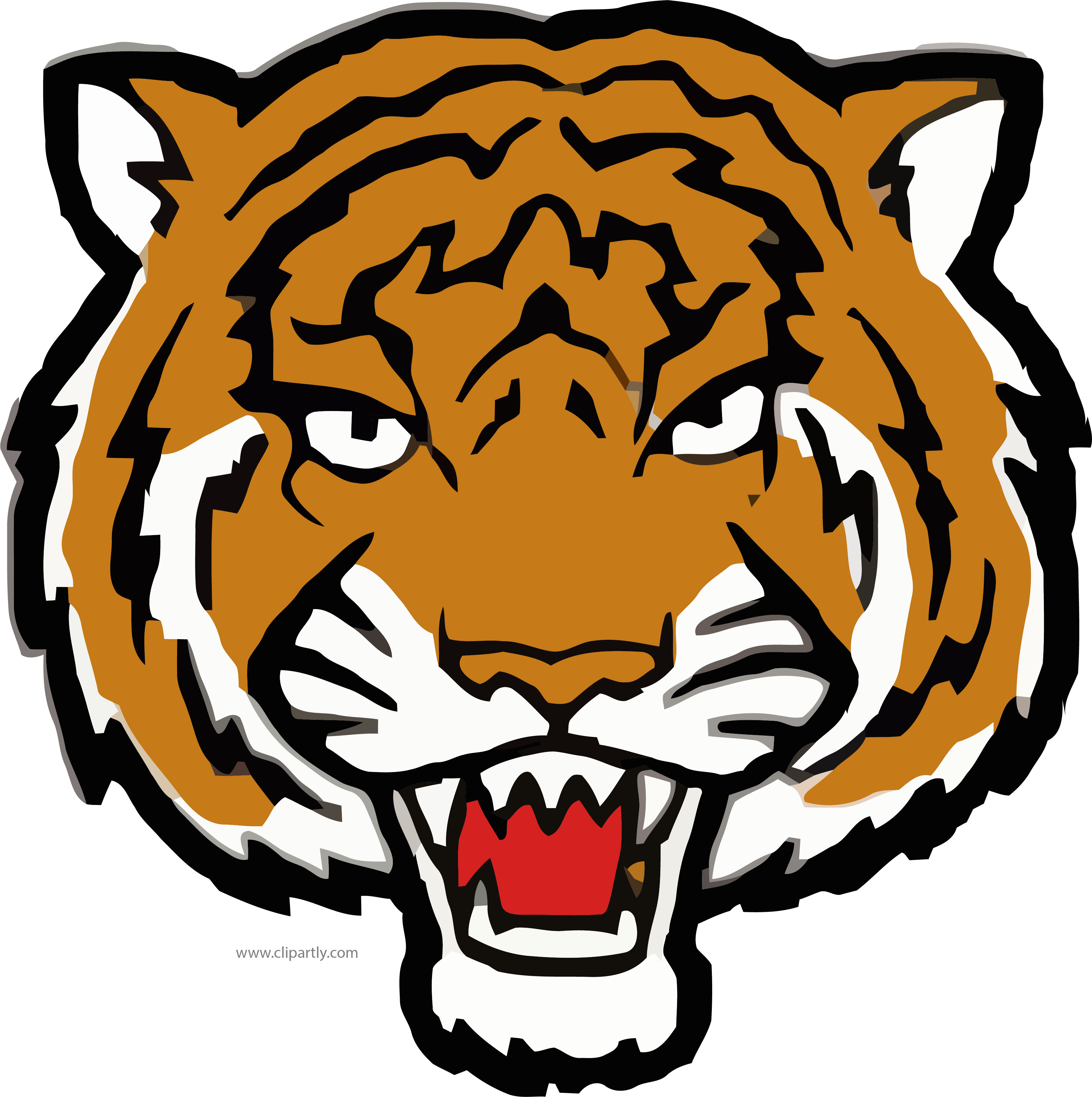 But Angry Tiger Face Clipart Png Image Www - Tiger Face Coloring Page (3450x3467)