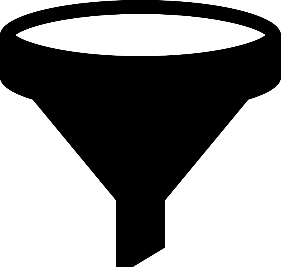 Funnel Black Shape Comments - Funnel Vector Icon (980x932)