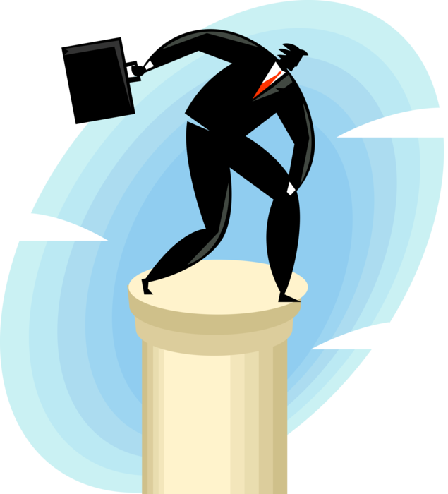 Vector Illustration Of Successful Businessman With - Illustration (635x700)