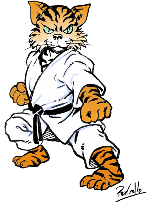 Karate Clipart Karate Tiger - Cartoon (302x425)