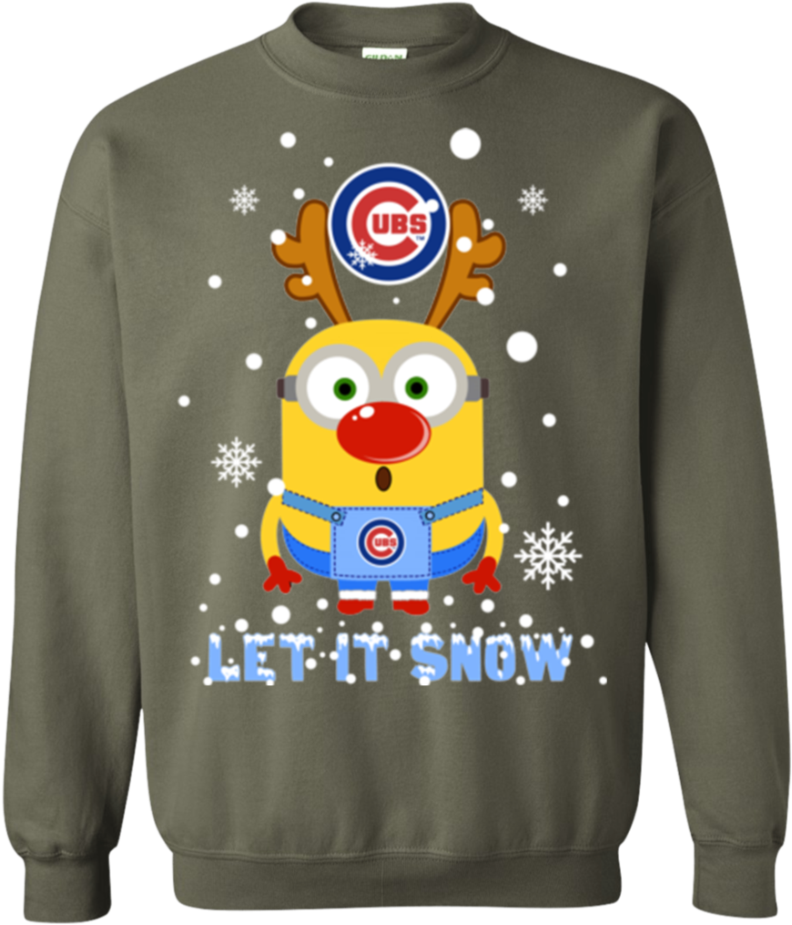 Minion Chicago Cubs Ugly Christmas Sweaters Let It - Sweater (1024x1024)