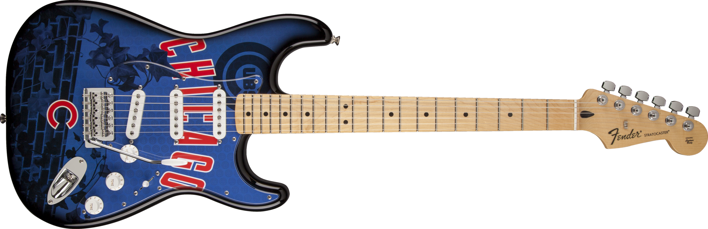 Fender® Chicago Cubs Standard Stratocaster®, Maple - Fender Stratocaster American Elite Hss (2400x778)