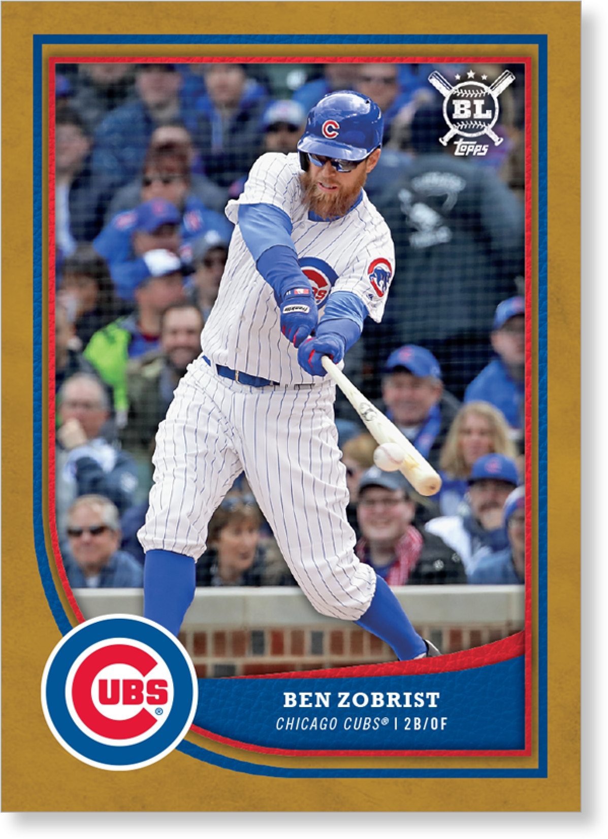 2018 Topps Big League Baseball Ben Zobrist Base Poster - Chicago Cubs (2000x2000)