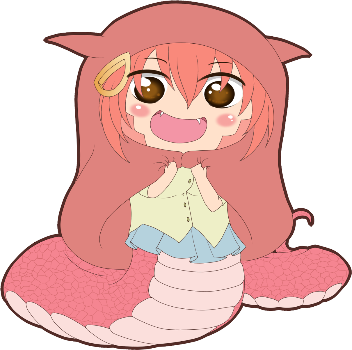 Chibiusa Pink Face Nose Facial Expression Mammal Head - Himouto Umaru Chan Crossover (1280x1280)