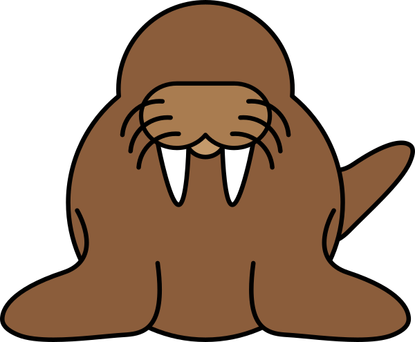 Sea Lion Clipart Transparent - Walrus Cartoon (600x495)