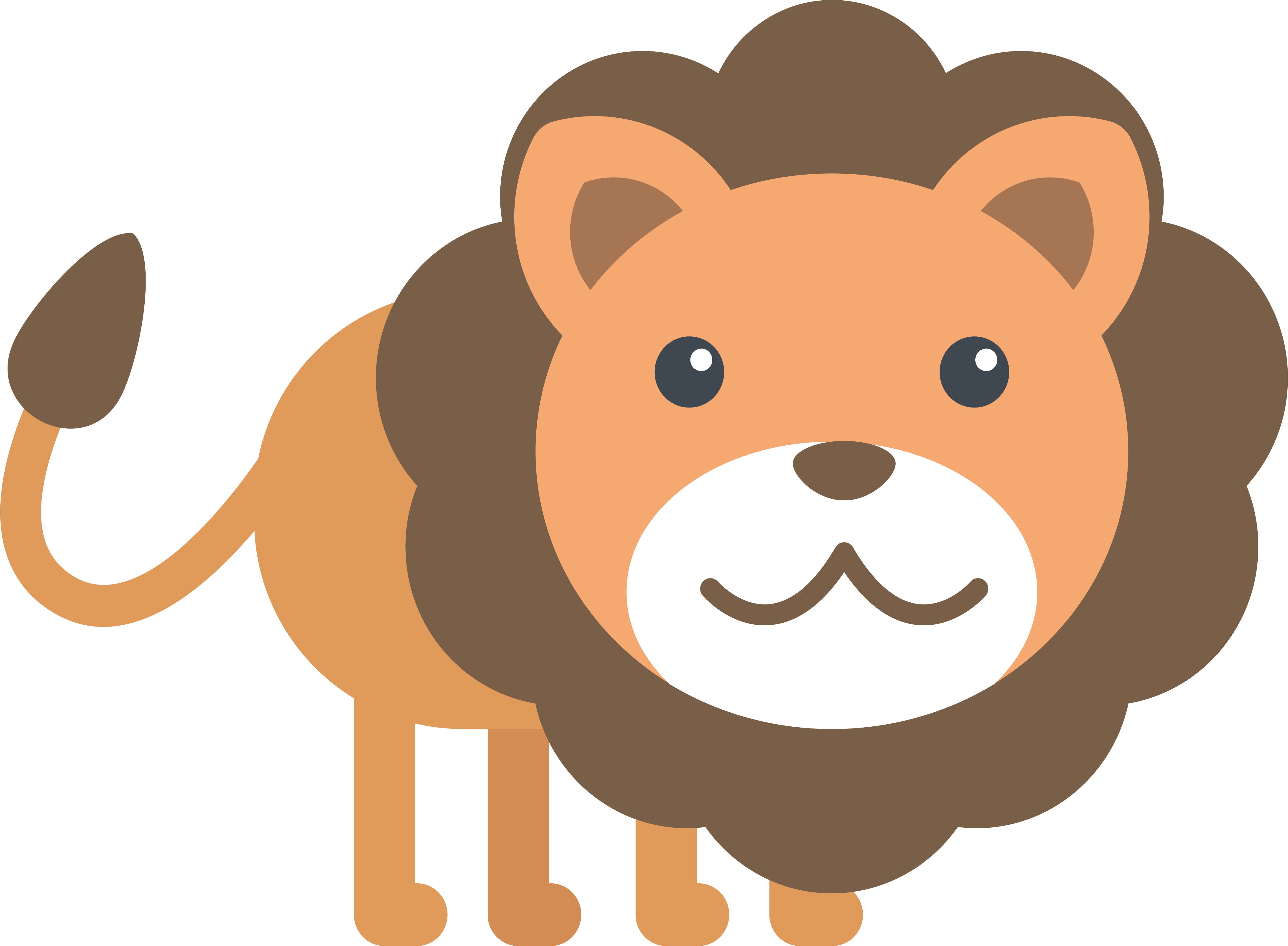 Lion Clip Art - Cute Lion Vector Png (4255x3127)