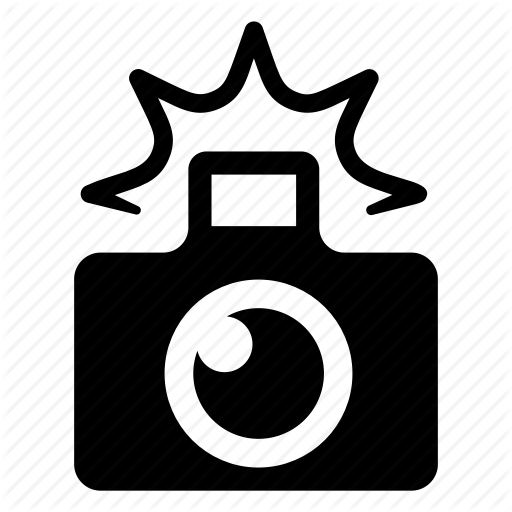 Digital Photo Cameras Silhouette - Camera Icon With Flash (512x512)