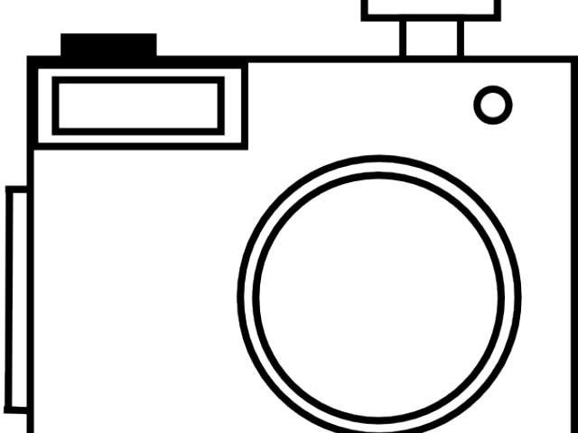 Photo Camera Clipart Outline - Clip Art (640x480)
