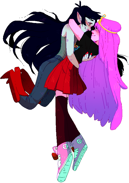 Adventure Time Bubbline Marceline Princess Bubblegum - Marceline And Bonnibel (500x709)
