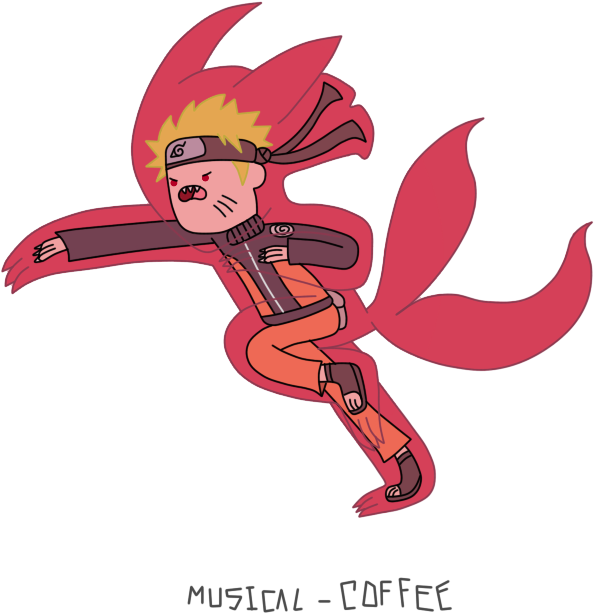 Naruto Kyuubi Mode - Naruto Adventure Time Style (704x960)