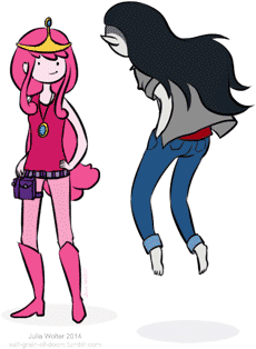 Adventure Time Marceline And Princess Bubblegum Relationship - Princess Bubblegum And Marceline Gif (450x397)