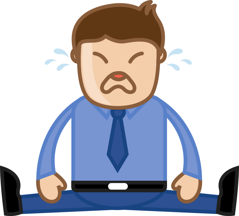 Man Crying Deadlines Concept Office Corporate Cartoon - Empleado Dibujo (800x723)