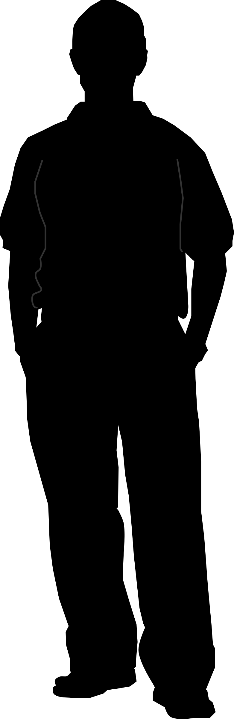 Man - Security Guard Silhouette Png (782x2400)