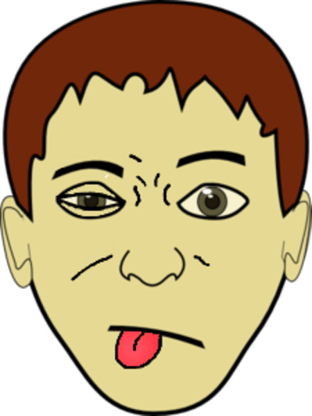 Yuck Face Clip Art - Short Brown Hair Boy (450x600)