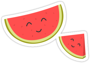 Happy Watermelon Redbubble Sticker - Watermelon Sticker (375x360)