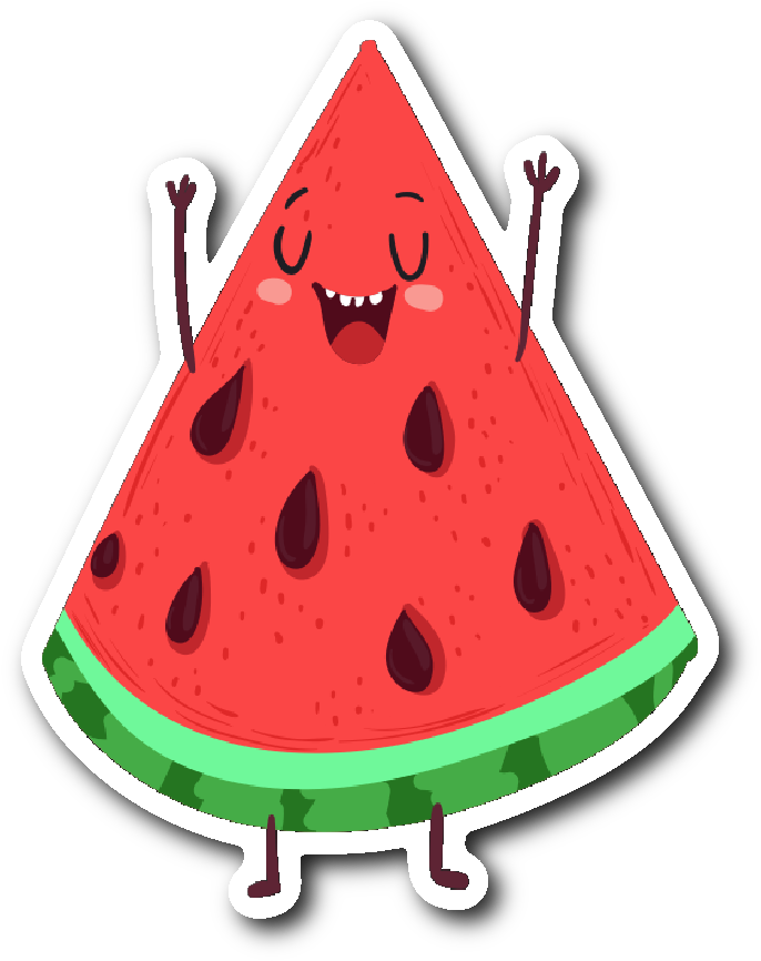 Happy Watermelon Sticker - Watermelon Sticker (1064x1064)