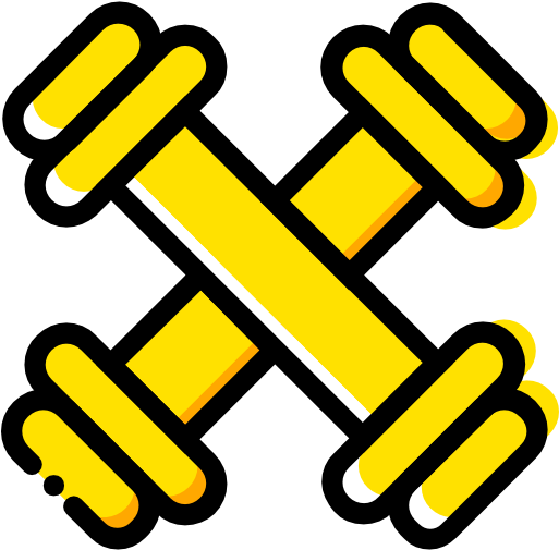 Dumbbell Free Icon - Yellow Dumbell Icon Png (512x512)