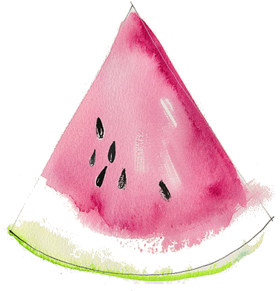 Rosa Wassermelone Via Pic Source - Easy Watercolor Paintings Fruits (468x640)