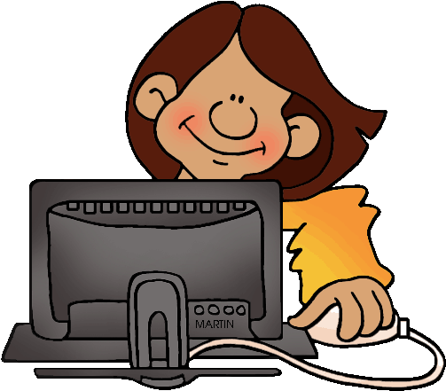 Internet Clip Art By Phillip Martin, Computer Girl - Gifs Animados De Maestros (540x467)