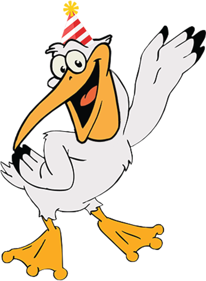 Pelican With Hat - Pelican Cartoon (454x720)