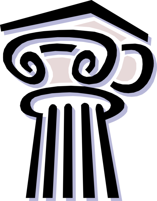 Vector Illustration Of Ancient Classic Greek Architecture - College Fraternities And Sororities (547x700)