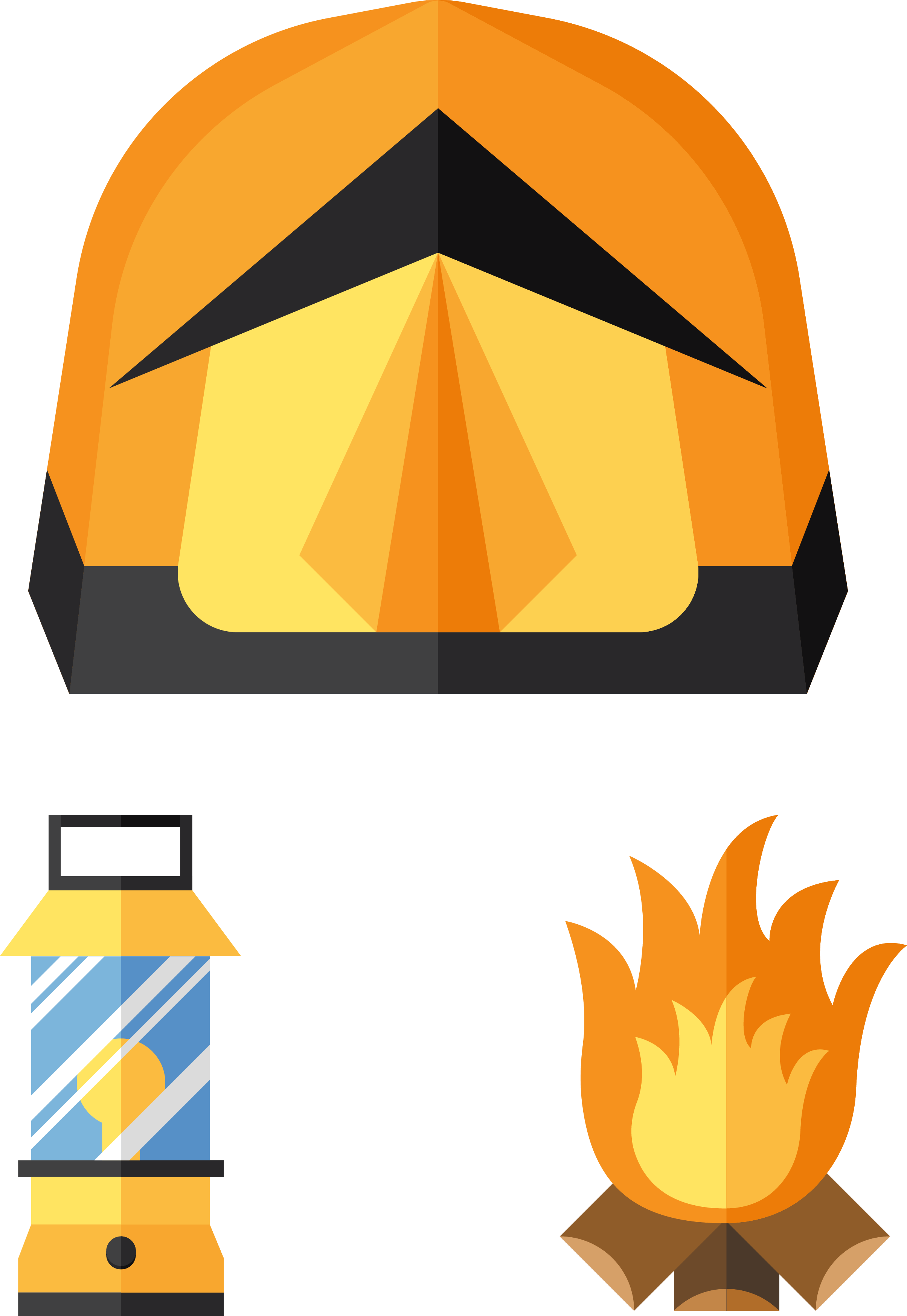 Camping Bonfire Clip Art - Campfire (2409x3494)