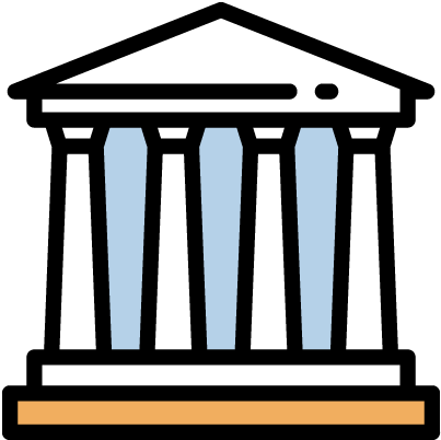 Strong Foundation - Outline Of Court House (500x500)