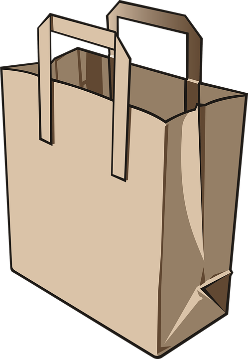 Bag, Paper Bag, Paper, Commissions, Food, Supermarket - Paper Bag Clipart (552x796)