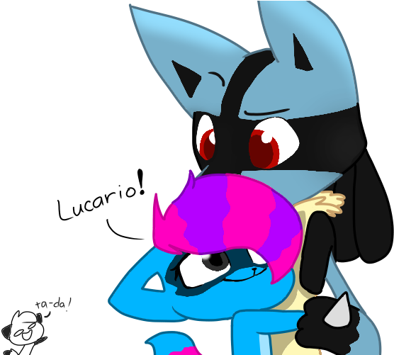 I Caught A Lucario - Cartoon (600x500)