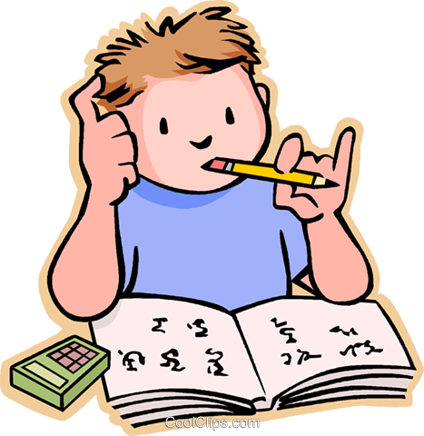 Boy Doing His Home Work Royalty Free Vector Clip Art - Pragati - Pre Higher Primary Scholarship Exam Set. (467x480)