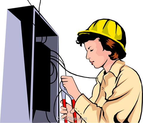 Women Clipart Electrician - Woman Electrician Clipart (480x413)