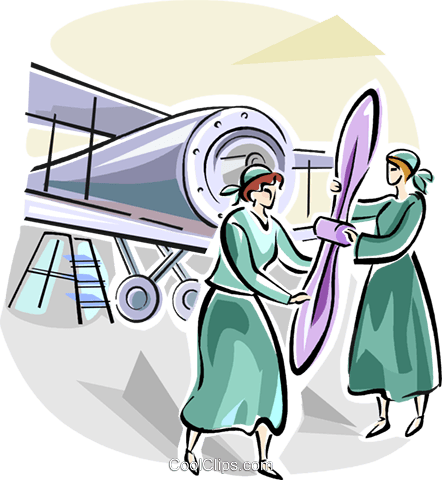 Women Working In Wwii Royalty Free Vector Clip Art - Illustration (442x480)