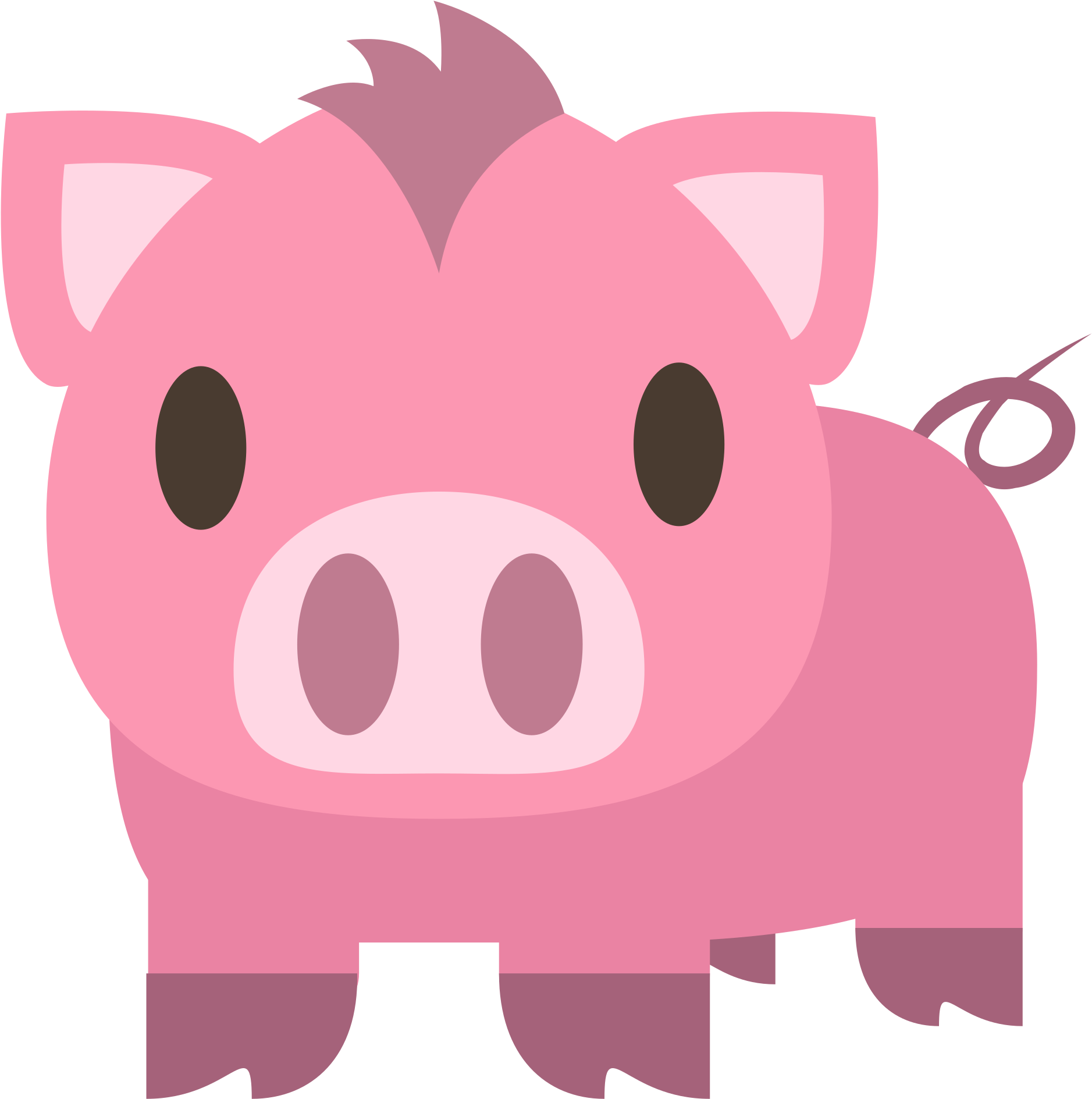 Pink Pig Cliparts 28, Buy Clip Art - Friend Not Food Mugs (2000x2000)