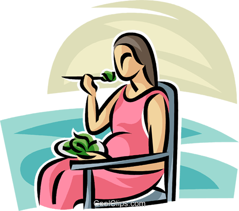 Pregnant Woman Eating Royalty Free Vector Clip Art - Pregnant Woman Eating Vector (480x424)