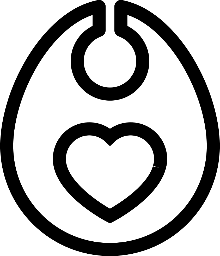 Baby Bib With Heart Outline Comments - Baby Bib Outline (844x980)